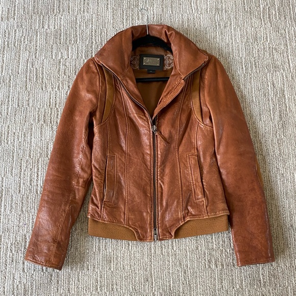Mackage Cognac Leather Jacket | S - Picture 2 of 16